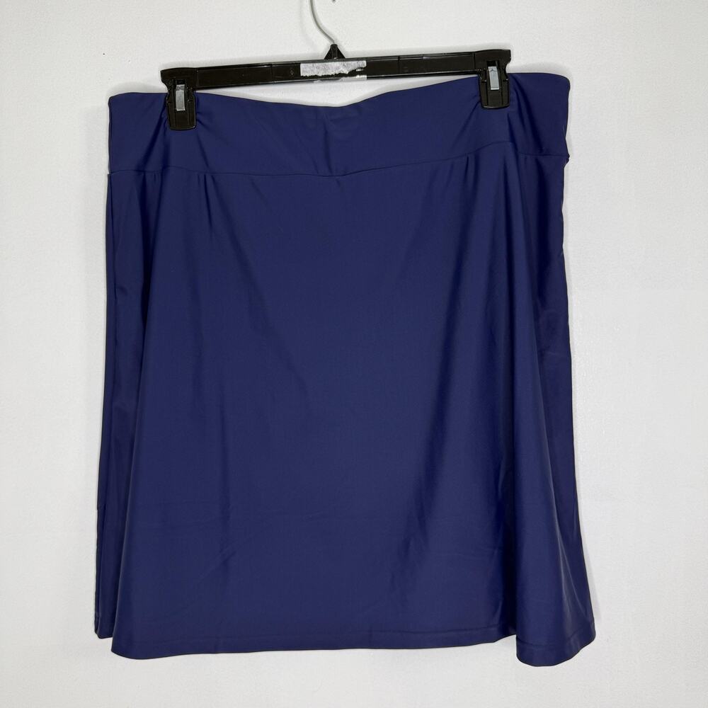ModLi Swim Skirt Womens 2X Blue Knee Length Built In Brief Lined Stretch NEW
